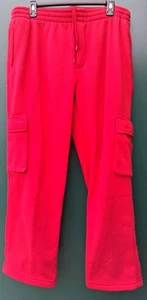 Casual Joe Carpenter Sweatpants Mens Red Size Large Zipper Side Pockets - Picture 1 of 11