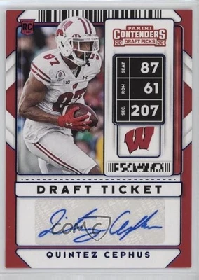 2020 Contenders Draft Picks Ticket Blue Foil Quintez Cephus #311 Rookie Auto RC - Image 1 of 2