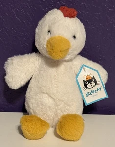 Gallo de pollo pequeño tímido Jellycat retirado nuevo con etiquetas raro - Imagen 1 de 3