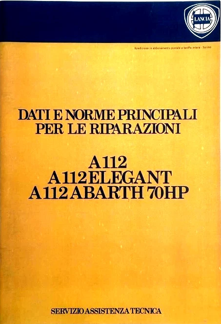 Autobianchi A112 – DATI E NORME RIPARAZIONI 1978! - Immagine 1 di 1