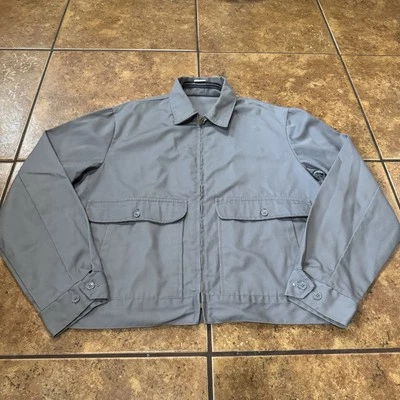 Chaqueta de Trabajo Lee Vintage Años 70 Algodón Sarga Gris Oscuro Para Hombre 42 L Reg Cremallera Años 60 Foto 1 de 4