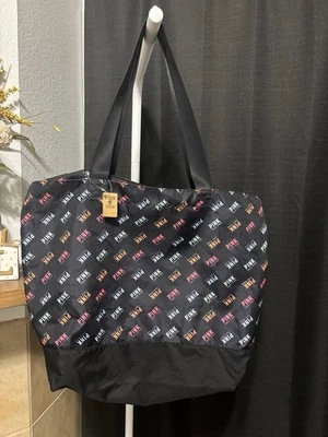 Bolso de Hombro Grande Victoria’s Secret ROSA Negro Multicolor Estampado de Logotipo Foto 1 de 4