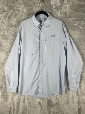 ПОД ARMOUR длинным рукавом на пуговицах рыбалки светло-синий рубашка маленький - Изображение 1 из 4