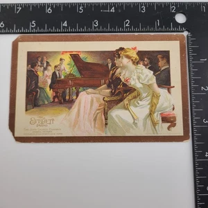 Trade Card The Everett Piano Elegant Ladies Concert John Church Co. Vintage Ad - Picture 1 of 2