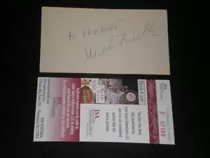 TARJETA ÍNDICE FIRMADA POR MICHAEL BURKE (d.87) Yankees JSA RARA - Imagen 1 de 1