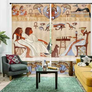Ancient Egyptian Ladies 3D Blockout Photo Print Curtain Fabric Curtains Window - Imagen 1 de 10