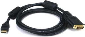 Cable de video 6 pies negro 28 AWG HDMI a DVI-D doble enlace M1-D (P&D) núcleos de ferrita - Imagen 1 de 1
