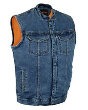 MEN'S BLUE DENIM CONCEALED CARRY VEST  SIZES SMALL to 12XL CLOSE-OUT SALE - MA21