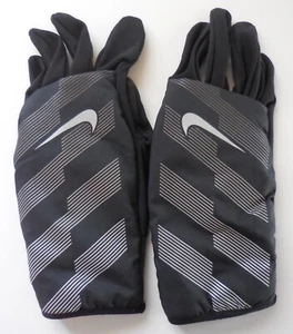 Nike Flash Quilted Run Gloves Men Black/Black/Silver Large - Picture 1 of 6