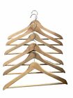 Wooden Coat Hangers Garment  Sturdy  Hooks Trouser Bar   Bundle Of 6