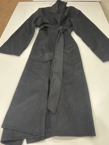 Black Tape- Womens Longline Black Belted Coat- M - Picture 1 of 2