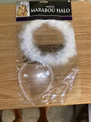 halo marabú blanco mujer diadema disfraz accesorio halloween vestir Foto 1 de 3