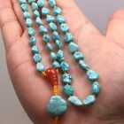 Handmade natural turquoise 108 knot necklace red agate All Saints' Day Christmas