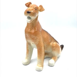 1980s Airedale Terrier Ceramic Figurine Dog by Lomonosov  7 inches tall - Picture 1 of 10