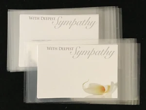 10 Florist Message Cards With Deepest Sympathy + 10 Cellophane Envelopes - Picture 1 of 1