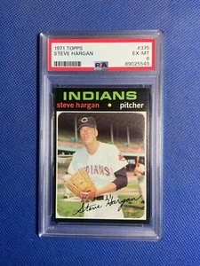 1971 Topps Steve Hargan CLEVELAND INDIANS #375 PSA 6 EX-MT - Picture 1 of 2