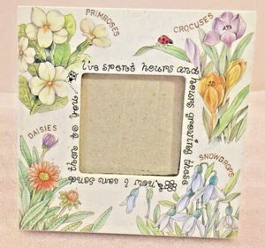 Flowers Gardener Photo Picture Frame for 3" x 3" photo ...lady bugs - Picture 1 of 3