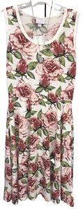 Nuevo con etiquetas Vestido Nikki Sin Mangas Tejido Floral Verde Granate Mediano Blanco Rosa - Imagen 1 de 8