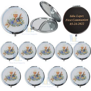 Personalized First Communio (12 PCS) Holy Spirit Compact Mirror Baptism Favor - Picture 1 of 7