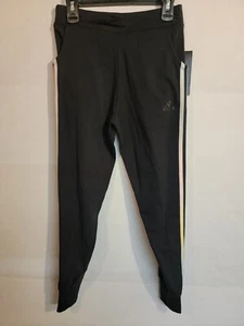 NWT Adidas Girls Pants Size Large (14) Leggings Black With Multicolor Stripes. - Picture 1 of 5