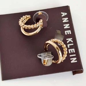 New Anne Klein Floral C Hoop Earrings Gift Fashion Women Party Holiday Jewelry - Picture 1 of 4
