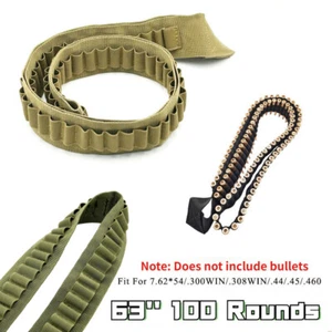 100 Rounds Ammo Belt 63" For 7.62x54 .44 .45-70 Rifle Bullet Cartridge - Picture 1 of 27
