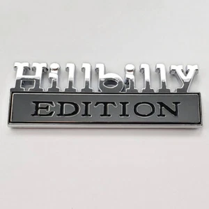 2pc set HILLBILLY EDITION EMBLEM Chrome Emblem Badge Decal Car Truck - REDNECK - Picture 1 of 3