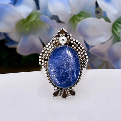 Kyanite Gemstone 925 Sterling Silver Jewelry Ring All Size, Birthday Gift - Image 1 of 4