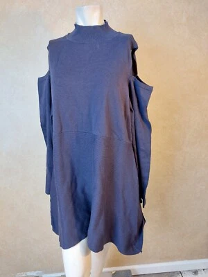 Suéter túnica feminino Style & Co ombro frio uva tamanho pequeno GG novo com etiquetas R12E1 - Imagem 1 de 4