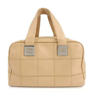 Authentische Chanel Boston-Tasche Schokoriegel Kaviarleder beige A24184 gebraucht kostenloser Versand - Bild 1 von 23