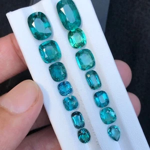 Natural 21.70 Carat Lagoon Blue Tourmalines Afghanistan Faceted Loose Gemstones - Picture 1 of 3