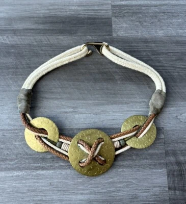 Women’s Bohemian Metal Medallion Belt Hook Elastic Stretch - Image 1 of 4