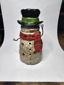 Yankee Candle Muñeco de Nieve Tealight Soporte Linterna Invierno Decoración 5.75" Alto - Imagen 1 de 4