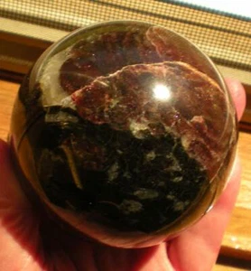 Sfera di Astrofillite e Granato, 55 mm, Russia sc1088 - Foto 1 di 6