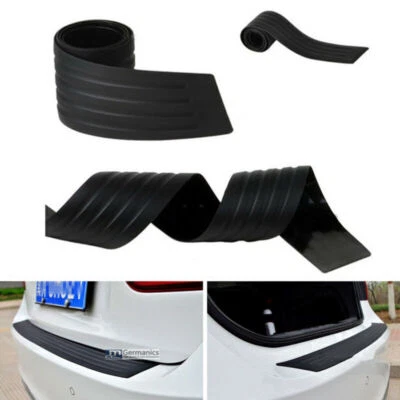 Black Rubber Car Rear Bumper Protector Trunk Sill Plate Guard Scratch Guard Pad - Image 1 of 4