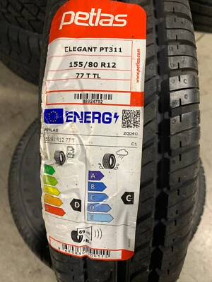 2 New 155 80 12 Petlas Elegant PT311 Tires - Image 1 of 4