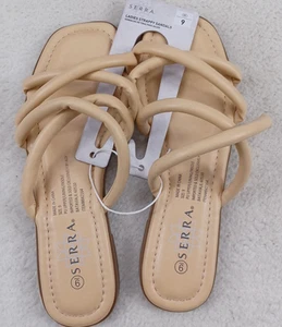 Serra Sandalen Damen Riemchensandalen Größe 9 Damen beige neu mit Etikett - Bild 1 von 8