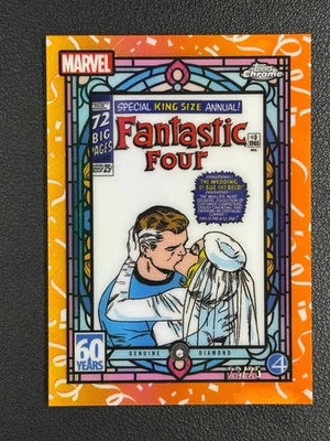 2025 Topps Chrome Marvel Sue Storm Reed Richards Diamond Relic Orange 23/25 SP#K - Image 1 of 2