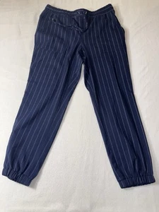 Nine West Damen Jogginghose blau gestreift High Rise Pull On Stretch Größe L - Bild 1 von 9