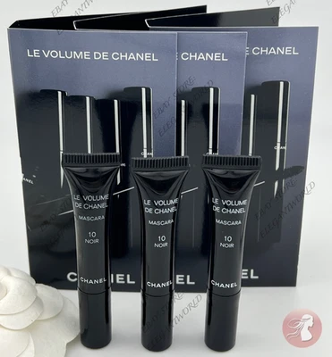 3 X New CHANEL Le Volume De Chanel Mascara #10 NOIR Black .03 oz Sample - Image 1 of 2