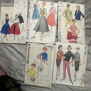 Vintage Patterns Lot Butterixk McCall Simplicity 1172 7487 9583 4724 1246 Sz 14 - Picture 1 of 6