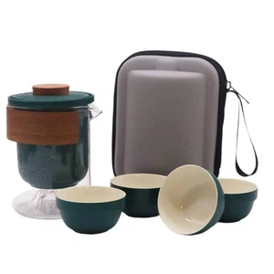 Travel Teapot Set - Tea Infuser Teapot & Matching Cups for 4 - Picture 1 of 4
