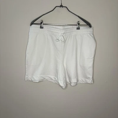 Danskin Women’s 2XL White Shorts Cotton Polyester Light Sweat Shorts Casual C4 - Image 1 of 4