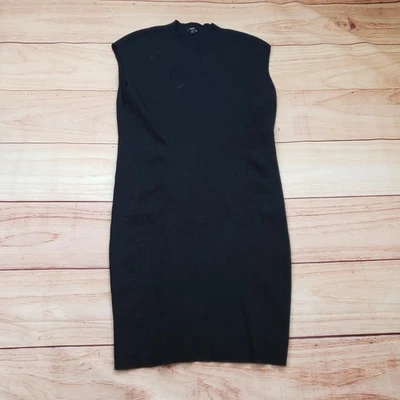 Vestido Express para mujer XL negro contorno corporal tejido acanalado sin mangas cuello falso Foto 1 de 4