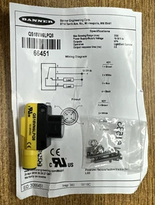 BANNER QS18VN6LPQ8 PHOTOELECTRIC SENSOR 10-30VDC  **NEW IN BAG** - Picture 1 of 9