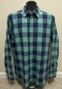 Camisa UNTUCKit Abotonada L/S Calce Ajustado Verde/Azul Cuadros Para Hombres Talla XXL - Imagen 1 de 4