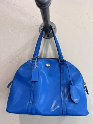 Cartera Coach Peyton Cuero Cora Cúpula F25671 SV/AZUL CERÚLEO Mango DAÑO Foto 1 de 4