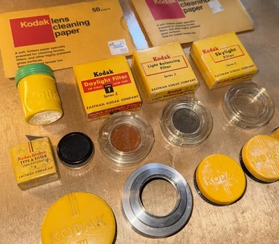 Kodak series V 5 Adapter ring With Lot Of Filters Old Antique Kodak Branded - Image 1 of 4