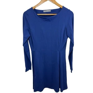 Athleta Cozy Up Long Sleeve Athleisure A-Line Dress Blue 152571 Small Fit Flare - Picture 1 of 6