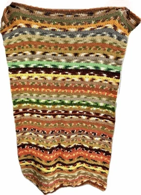 Manta vintage afgana tiro multicolor 68”x38” naranja verde amarillo Foto 1 de 2